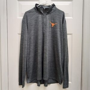 Texas Longhorn Pullover Quarter Zip Performance Gray 2XL Activewear Sporty